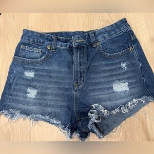 High waisted jeans shorts